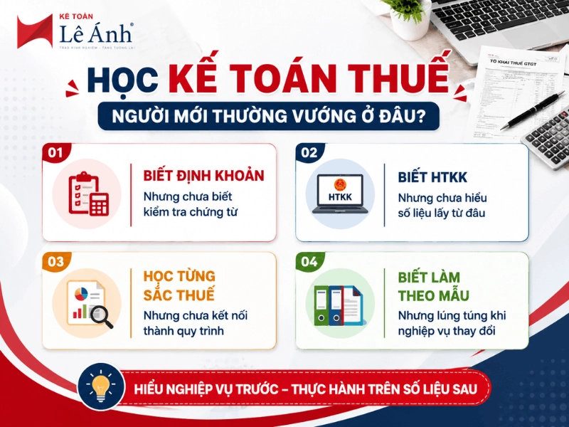 Những khó khăn người mới thường gặp khi học kế toán thuế