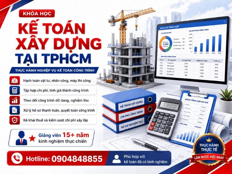 Khóa học kế toán xây dựng tại TPHCM