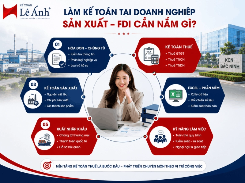 Năng lực kế toán cần có tại doanh nghiệp sản xuất và FDI ở Bắc Ninh