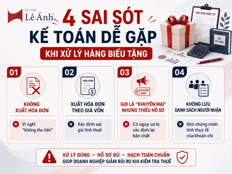 4 sai sót kế toán khi xử lý hàng biếu tặng