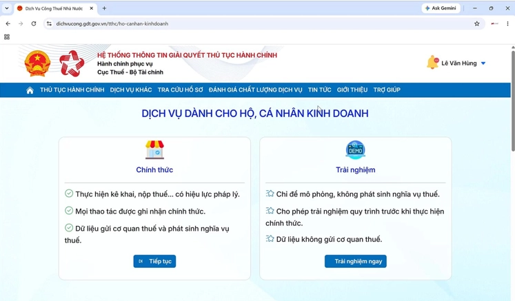 Hình 2. Hai chế độ chính thức và trải nghiệm với khác biệt về hiệu lực pháp lý và việc gửi dữ liệu