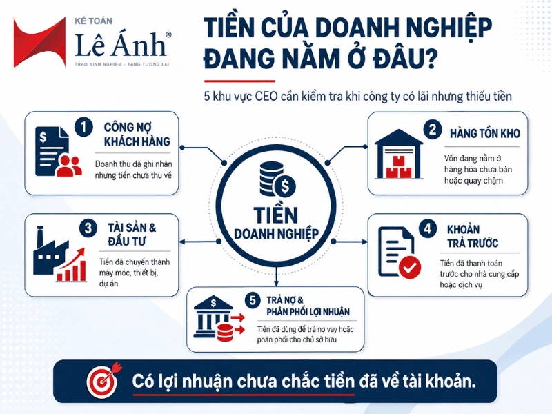 Tiền của doanh nghiệp đang nằm ở đâu và 5 khu vực CEO cần kiểm tra