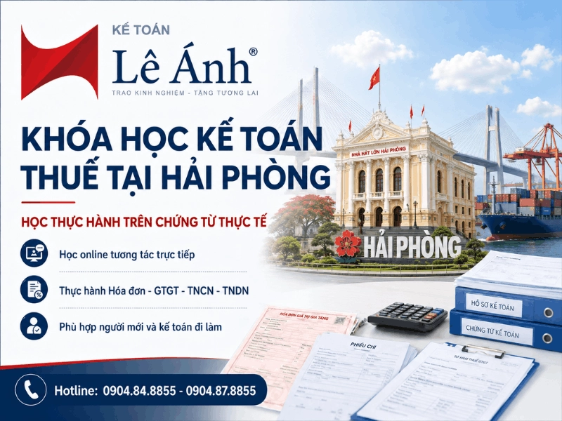 khóa học kế toán thuế tại Hải Phòng học thực hành trên chứng từ thực tế