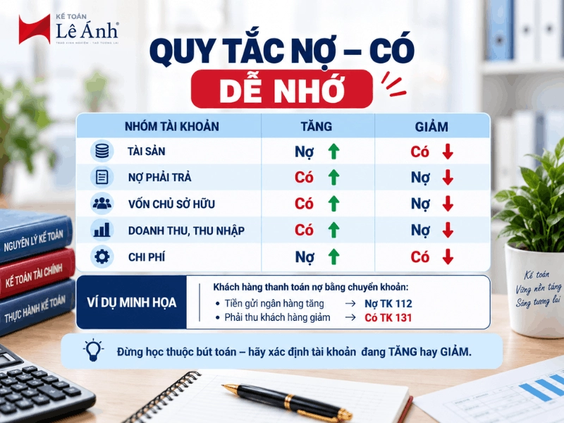 uy tắc Nợ Có khi làm bài tập nguyên lý kế toán