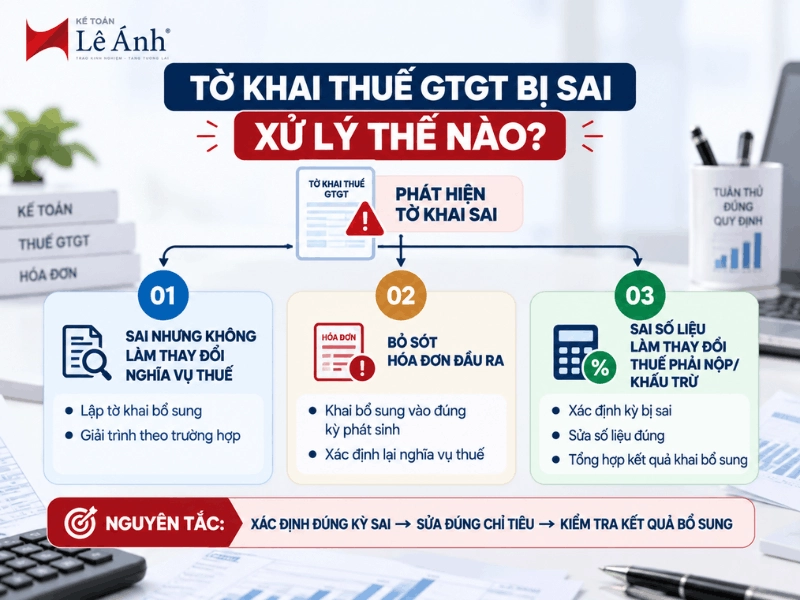 Cách xử lý khi phát hiện tờ khai thuế GTGT bị sai và phải kê khai bổ sung