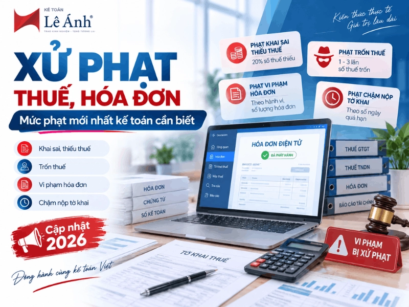 Xử phạt thuế, hóa đơn 2026 và các mức phạt mới nhất kế toán cần biết