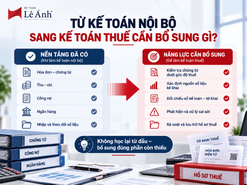 Kế toán nội bộ cần bổ sung gì để chuyển sang kế toán thuế