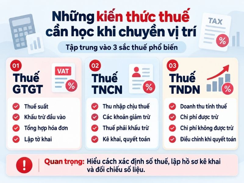 Top 3 kiến thức thuế cần học khi chuyển vị trí
