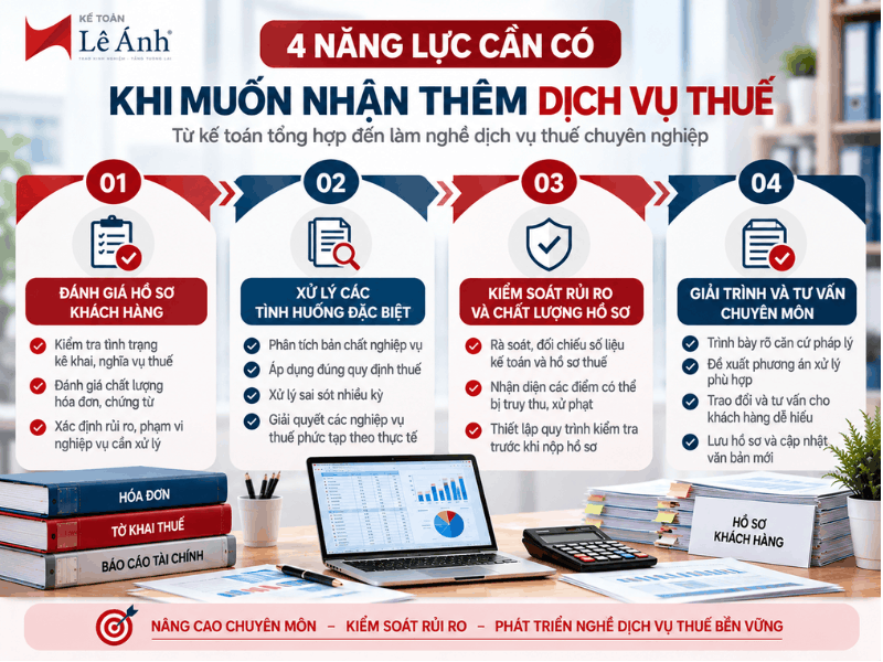 Bốn năng lực kế toán cần bổ sung khi muốn nhận thêm dịch vụ thuế