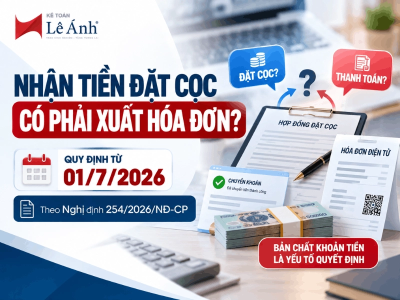 Nhận tiền đặt cọc có phải xuất hóa đơn theo quy định từ ngày 01/7/2026
