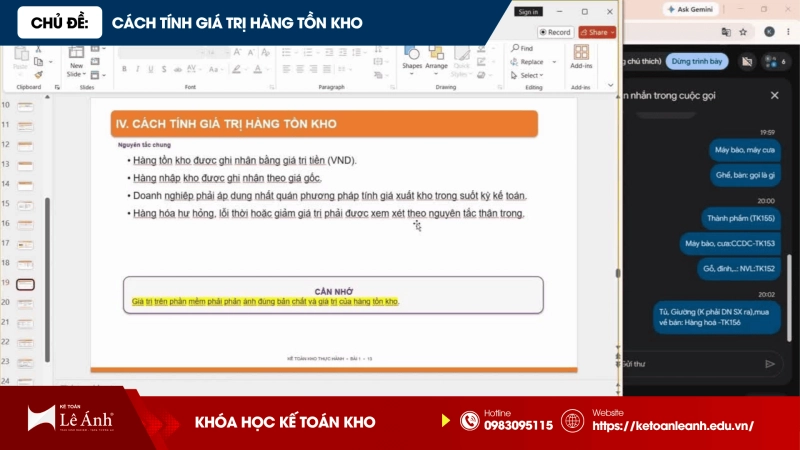 Cách tính giá trị hàng tồn kho