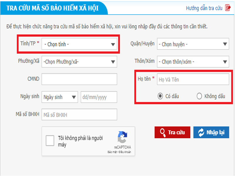Tra cứu bhxh-bhyt-bhtn trực tuyến