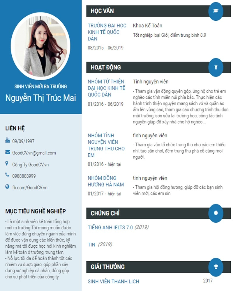 CV xin việc dành cho sinh viên