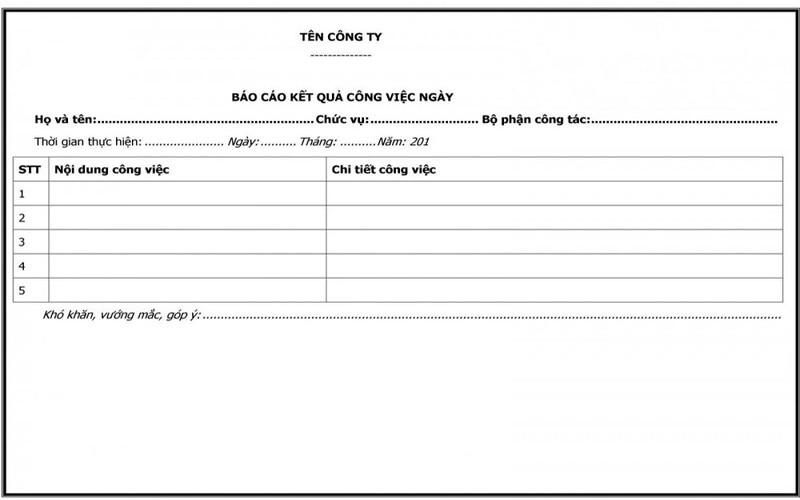 kế hoạc công việc theo ngày