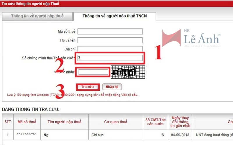 Tra cứu mã số thuế cá nhân