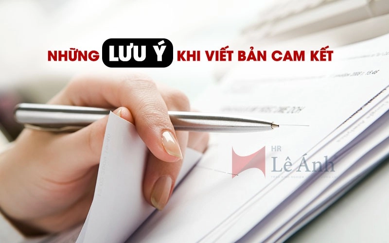 Lưu ý khi viết bản cam kết