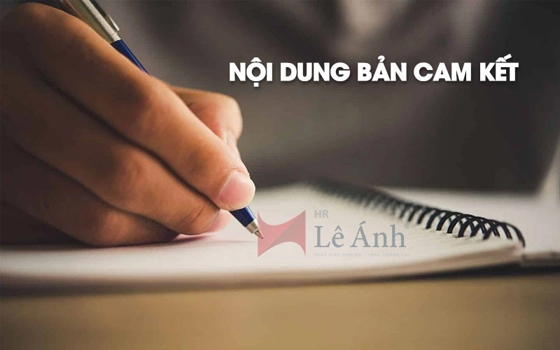 Nội dung bản cam kết viết tay