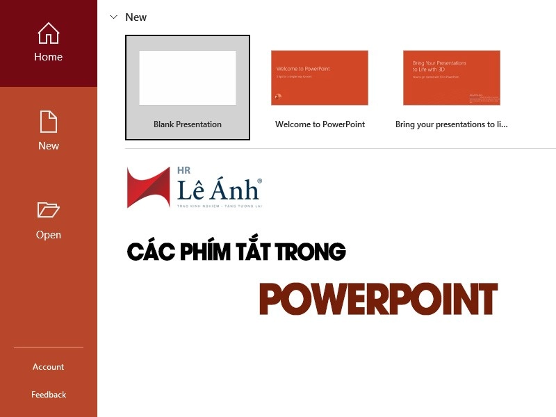 Các phím tắt PowerPoint