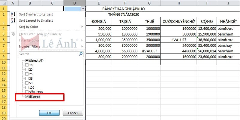 Lỗi Value trong Excel khắc phục như thế nào