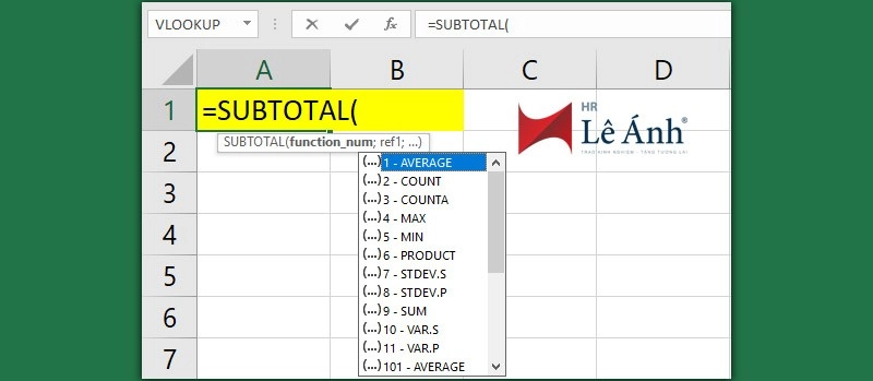 Hàm Subtotal