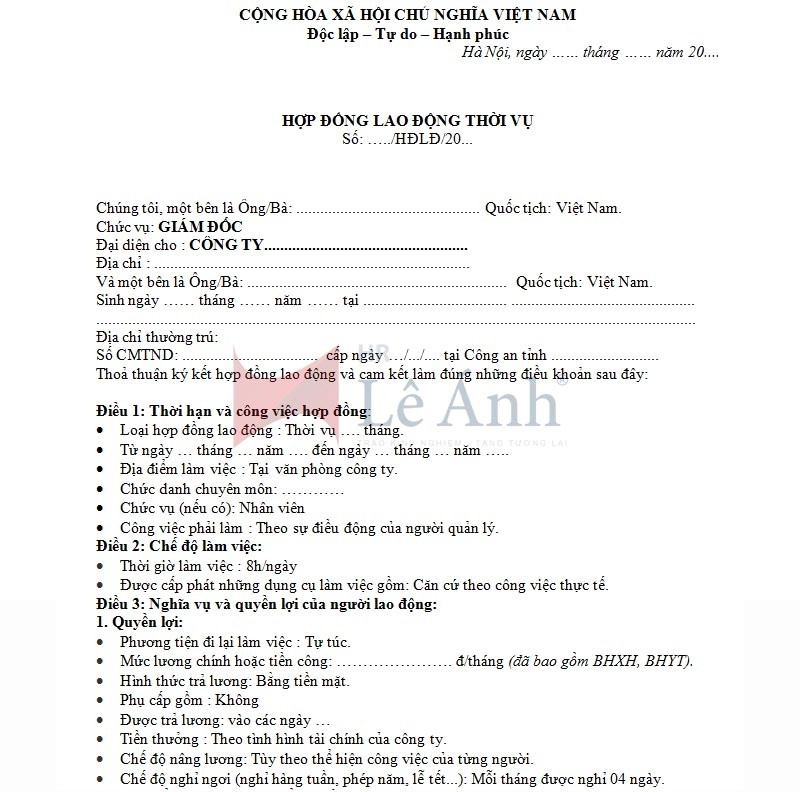 Hợp đồng thời vụ