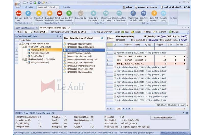 Phần mềm quản lý nhân sự Perfect HRM