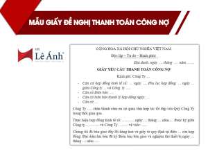Mẫu giấy đề nghị thanh toán công nợ