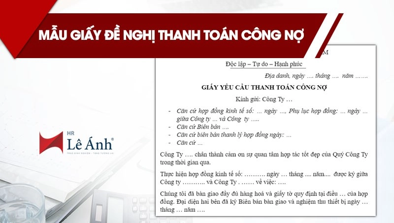 Mẫu giấy đề nghị thanh toán