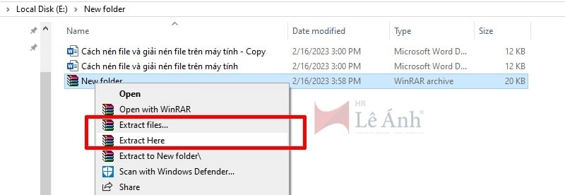 cách giải nén file