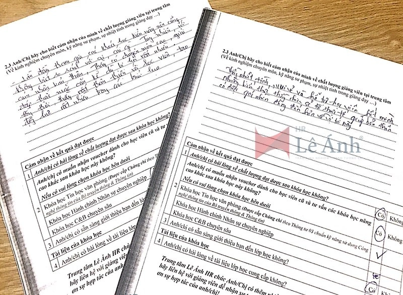 Phản hồi học viên khóa học hành chính nhân sự tại Đà Nẵng