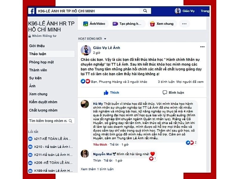 Phản hồi học viên Khóa học hành chính nhân sự Hải Dương