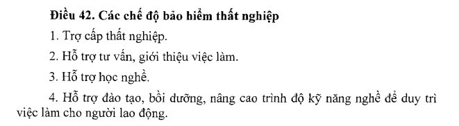 Các chế độ bảo hiểm thất nghiệp
