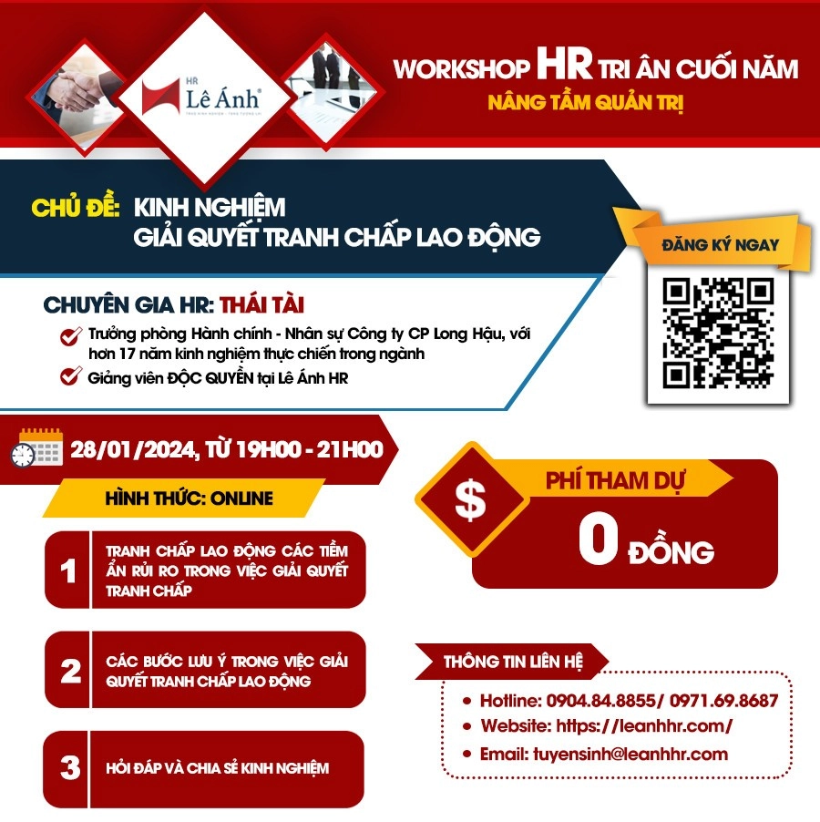 Workshop HR: Kinh Nghiệm Giải Quyết Tranh Chấp Lao Động