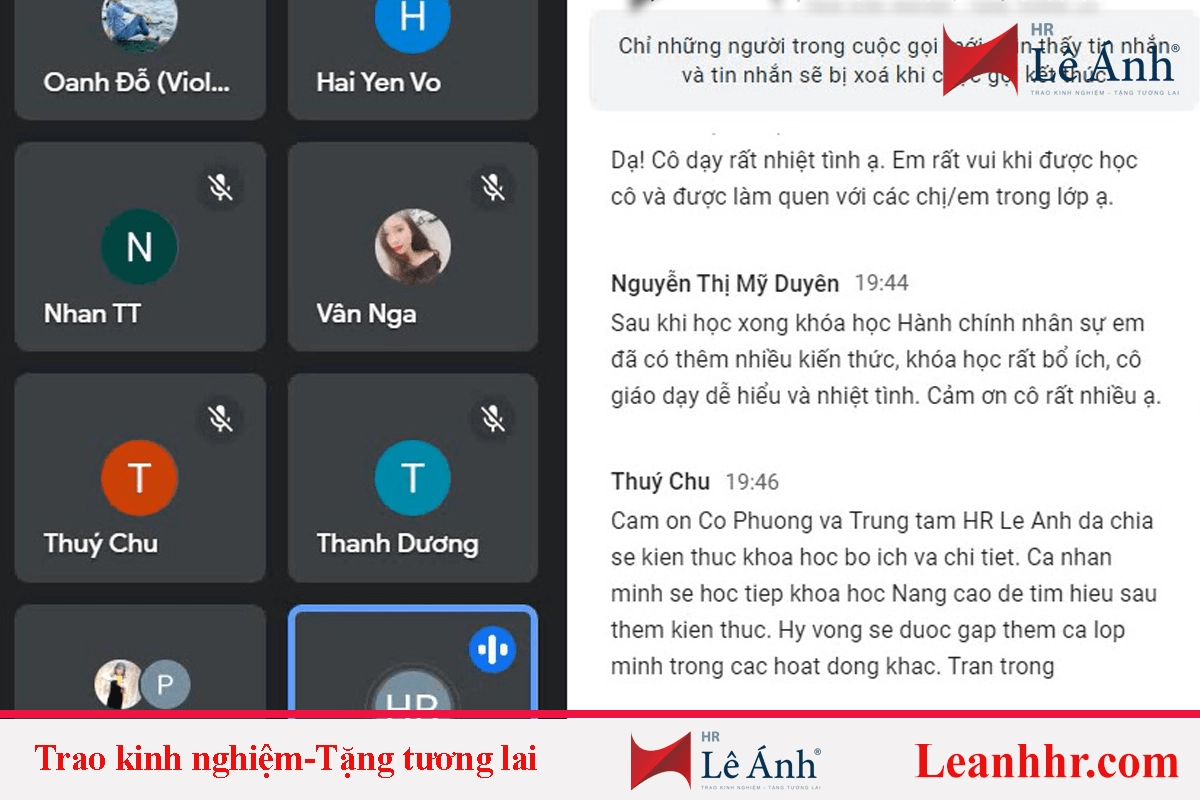 phản hồi học viên khóa học hành chính nhân sự online