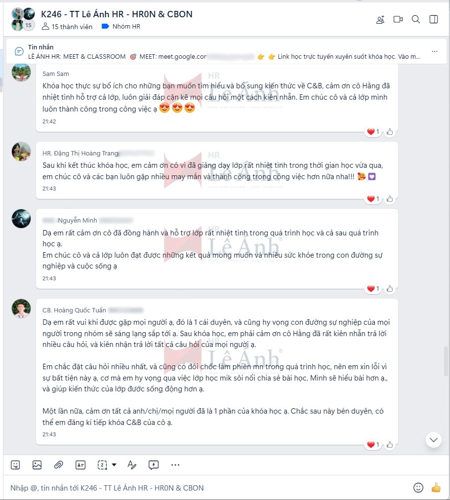 Phản hồi từ học viên sau khóa học hành chính nhân sự tại Bắc Giang 3