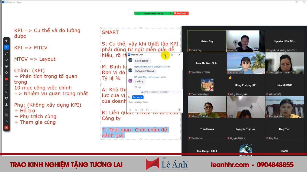 Hình Ảnh Khóa Học “Xây Dựng Ứng Dụng KPI Và BSC Trong Quản Lý Doanh Nghiệp” Tại Lê Ánh HR H3