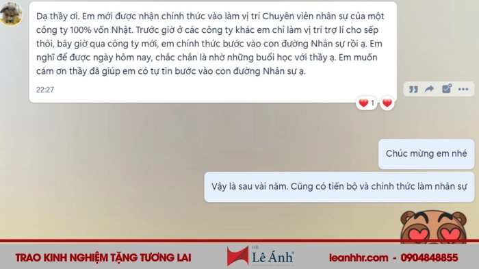 Phản hồi khóa kpi tại lê ánh hr - h4