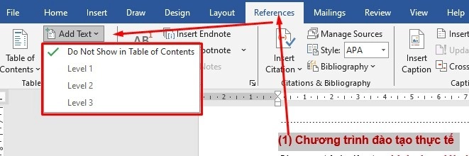 Cách tạo mục lục trong word
