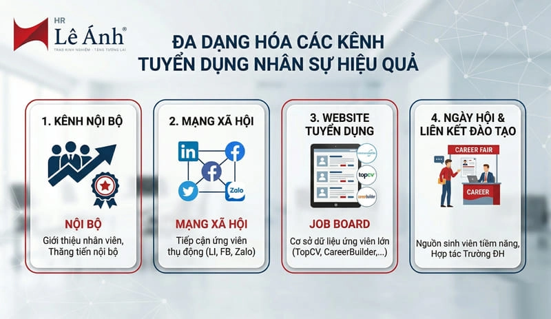 Đa dạng hóa các kênh tuyển dụng nhân sự hiệu quả