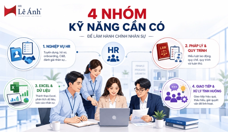 4 nhóm kỹ năng cần có để làm Hành chính Nhân sự