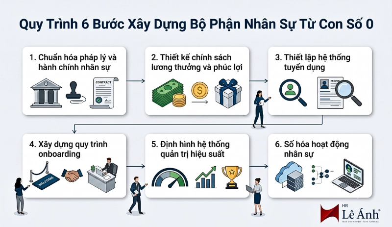 Quy trình 6 bước xây dựng bộ phận nhân sự từ con số 0
