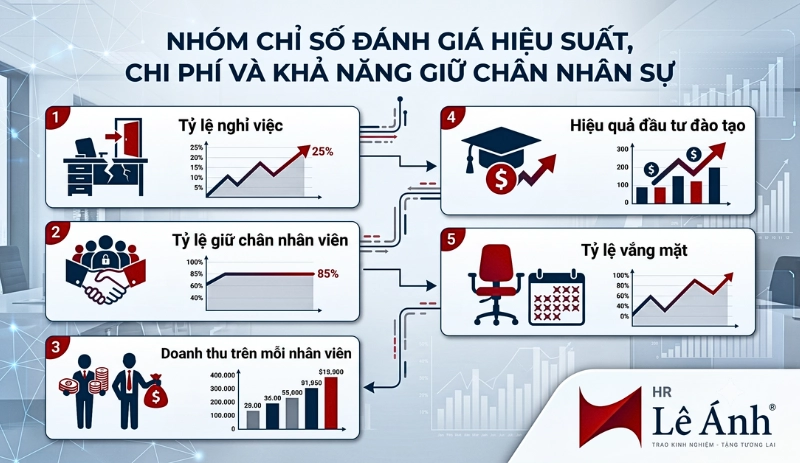 Nhóm chỉ số đánh giá hiệu suất chi phí và khả năng giữ chân nhân sự