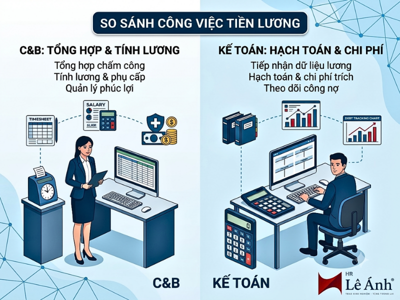 Kế toán và C&B khác nhau như thế nào trong công việc tiền lương