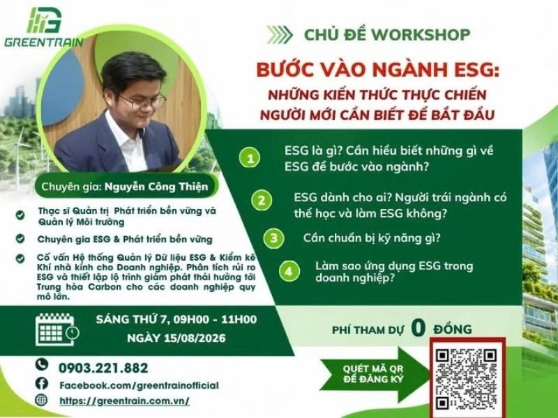 Greentrain tổ chức workshop “Bước Vào Ngành ESG”