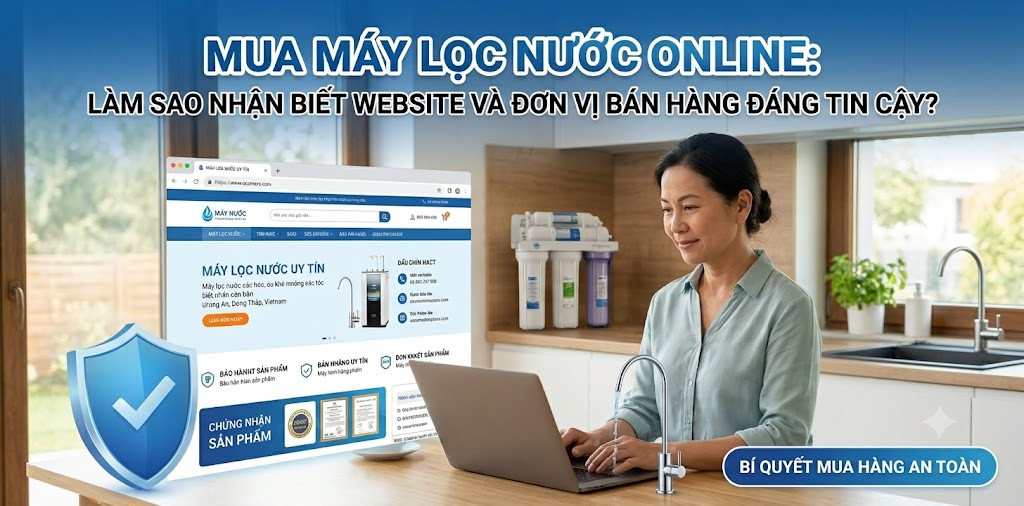 Mua máy lọc nước online: Làm sao nhận biết website và đơn vị bán hàng đáng tin cậy?