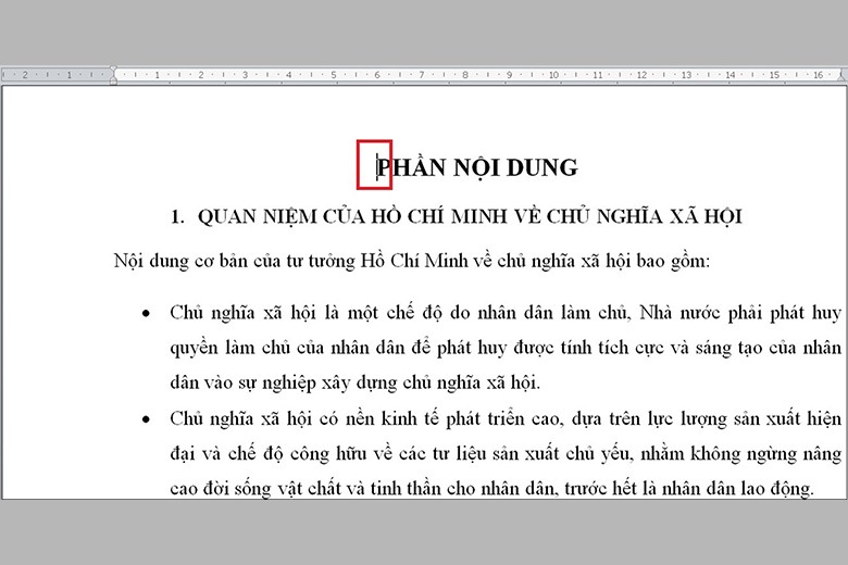 Chọn một trang văn bản bất kỳ bạn muốn đánh số