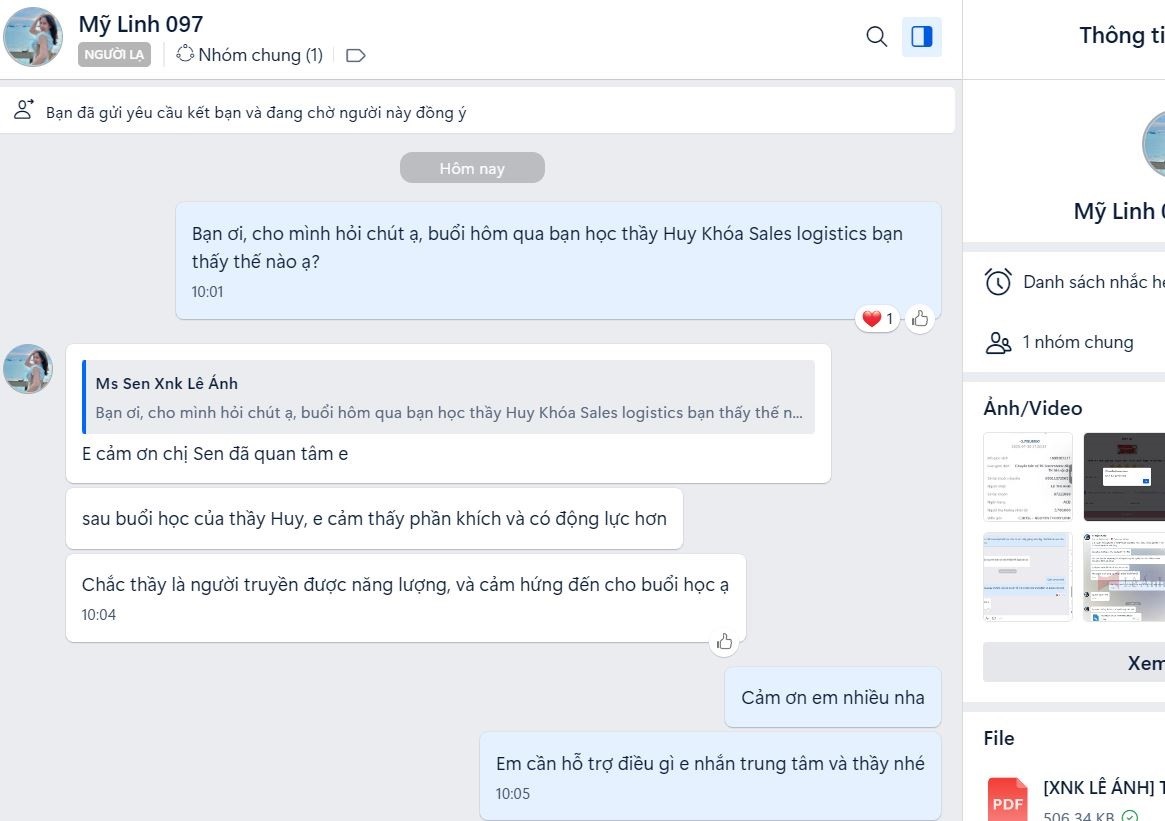 feedback khóa học sale logistics