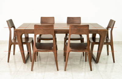 Bàn ghế ăn gỗ óc chó cao cấp - TC810