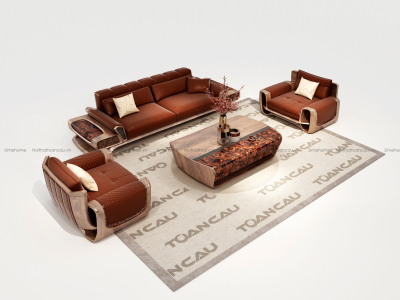 Sofa Phoenix2 gỗ Óc chó tự nhiên cao cấp