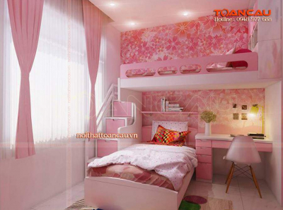 Giường kết hợp bàn học và tủ đồ - TC1114